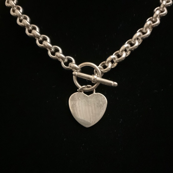 🌺 925 Italian Silvering Necklace with Toggle Heart Hook 37 Grams - Picture 2 of 7